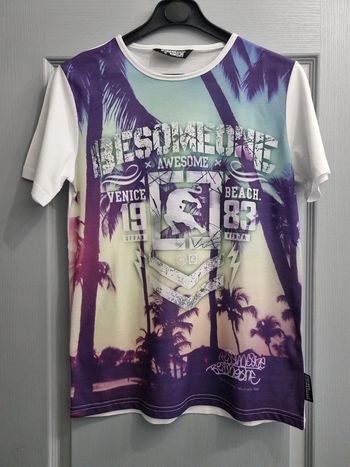 T-shirt à manches courtes style basket - blanc et violet - 16 ans - Besomeone