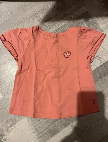 Tee shirt Obaibi rose MC 9 mois