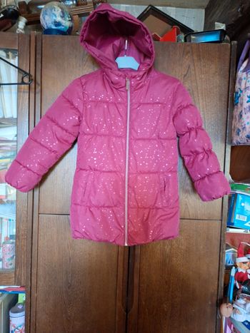Doudoune longue capuche cœur 8 ans