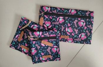 Lot de 3 pochettes cabaïa rose bleu