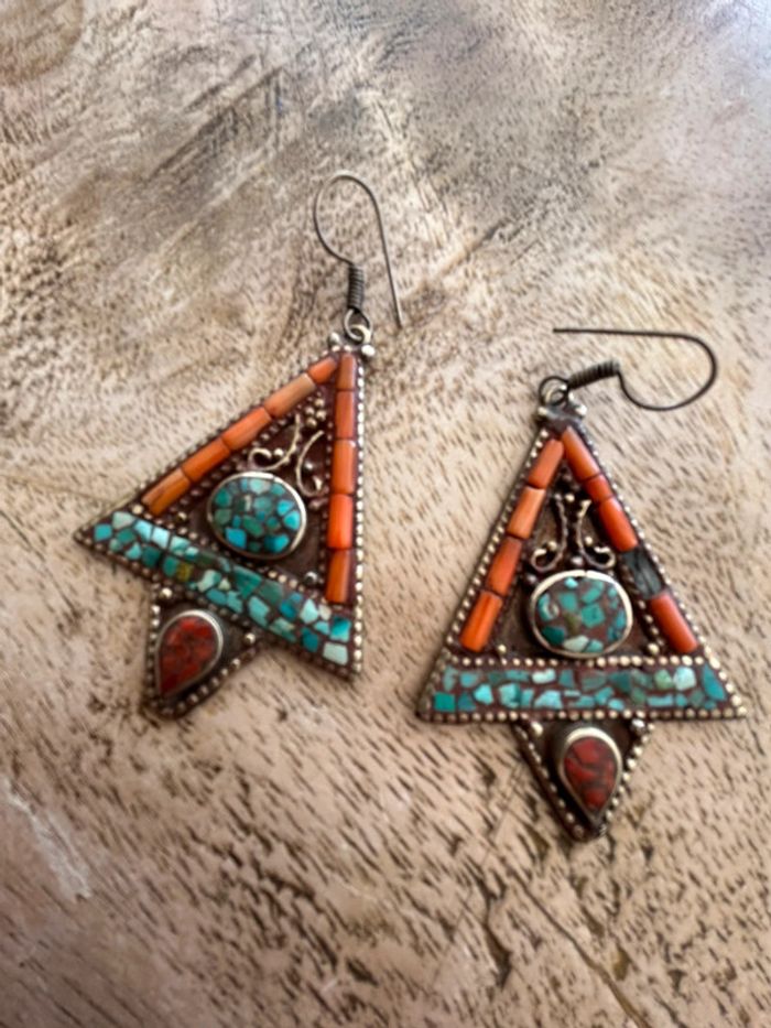 Boucle d oreilles en argent indien - photo numéro 2