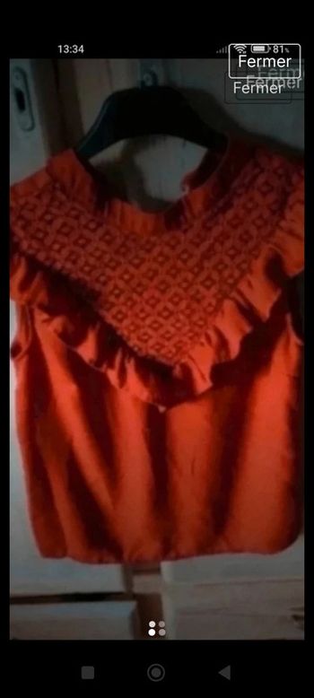 Beau petit haut couleur rouille