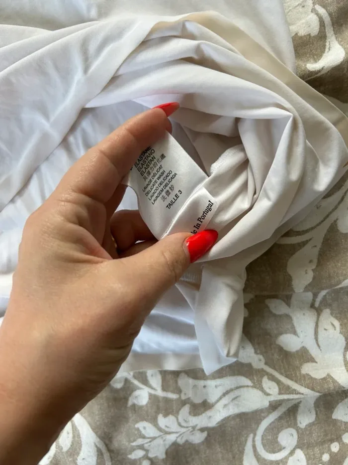 Haut blanc petite bretelle cop copine taille L - photo numéro 4