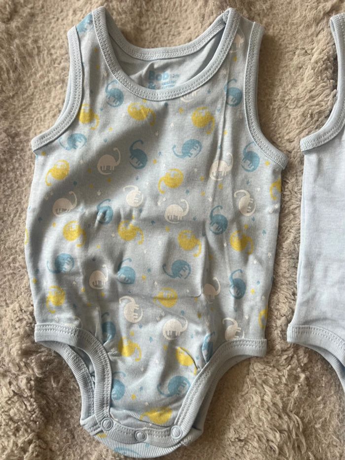 Lot de 2 bodies bébé garçon 12 mois 100%cotton Boboli - photo numéro 4