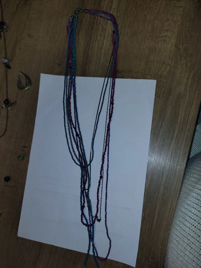 Sautoir noir en perles - photo numéro 2