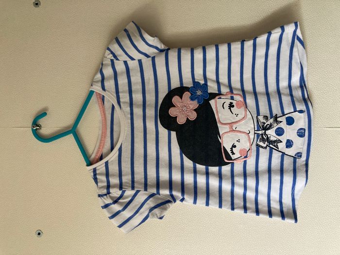 Tee-shirt rayé fille à lunette fille 18/24 mois