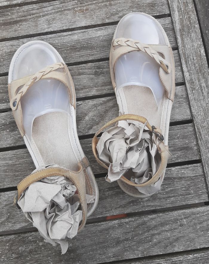 Sandales Buggy en cuir beige clair - photo numéro 7