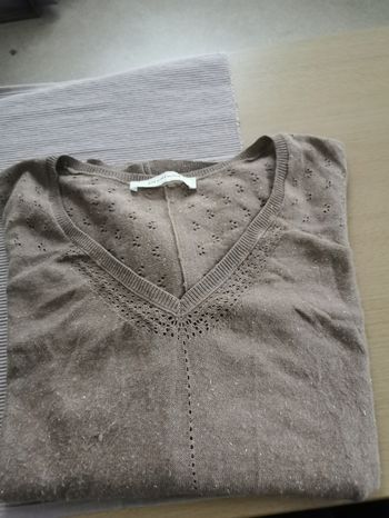 Pull pailletté marron clair