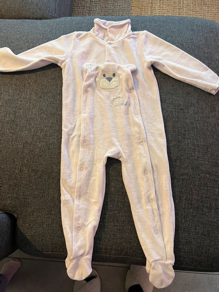 Pyjama bébé fille rose pale velours Mes Petits Cailloux 24mois 86cm