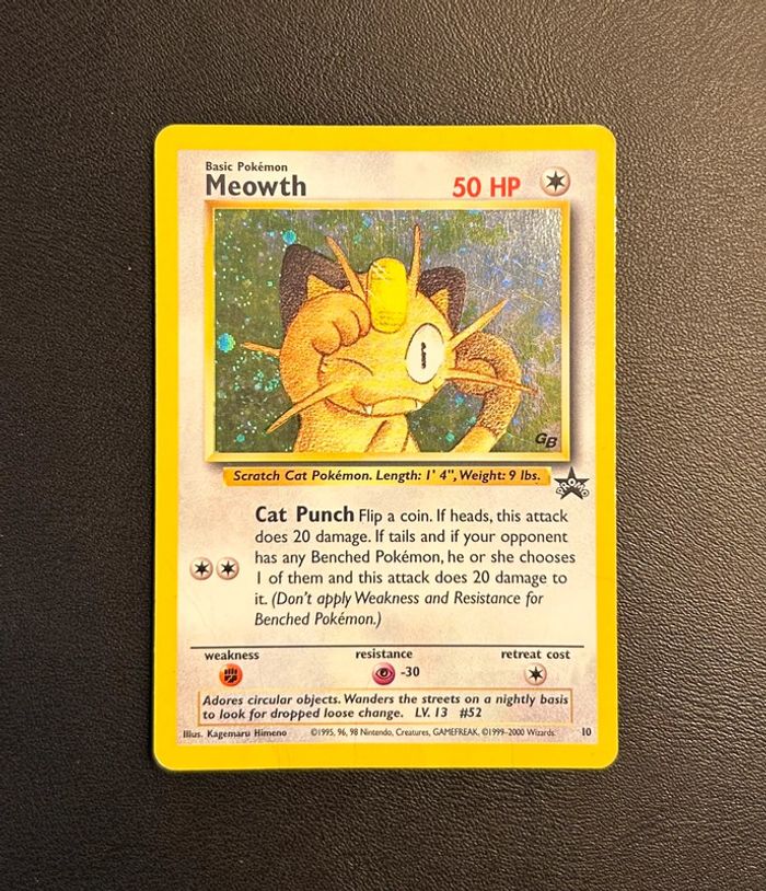 Carte Pokémon anglaise Meowth 10