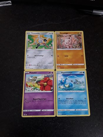 Trousselin + Férosinge + Flabébé + Hypotrempe lot de 4 cartes Pokémon neuves