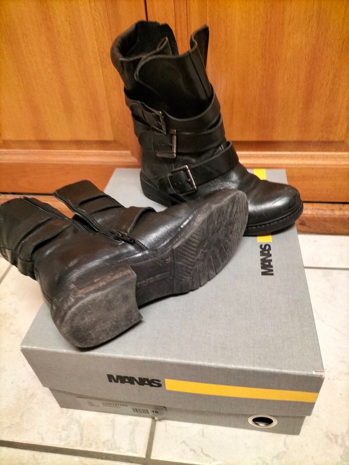 Bottines cuir noir Manas - photo numéro 3