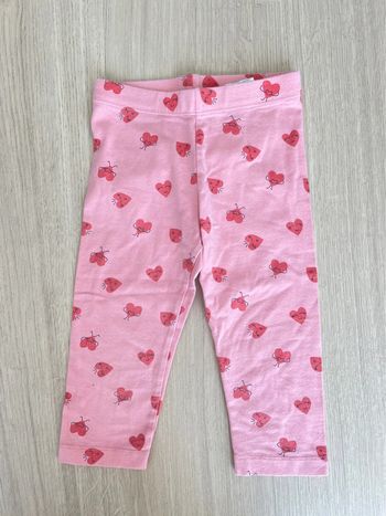Legging 3/4 rose avec cœurs rouges fille taille 5 ans