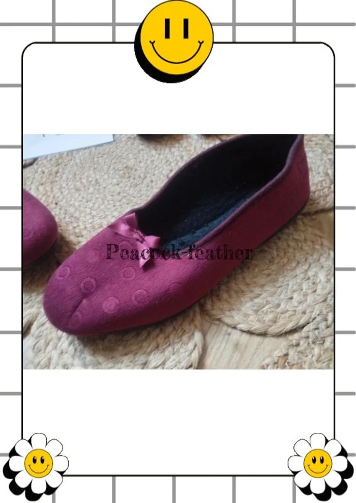 Chaussons pantoufles 41 Bordeaux femme - photo numéro 2