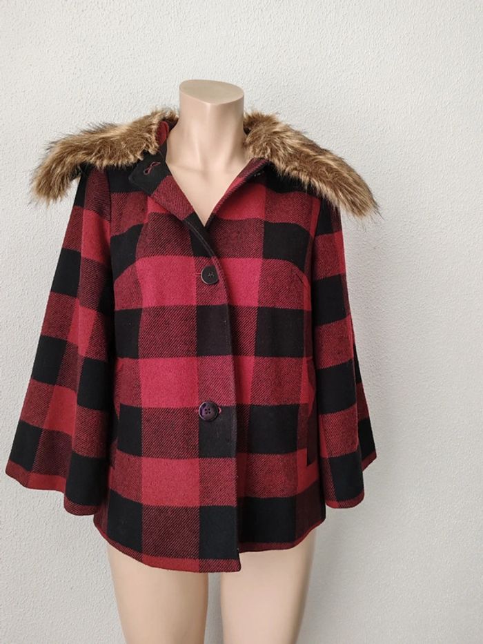 Manteau court col avec fourrure Atmosphère taille 38 - photo numéro 3