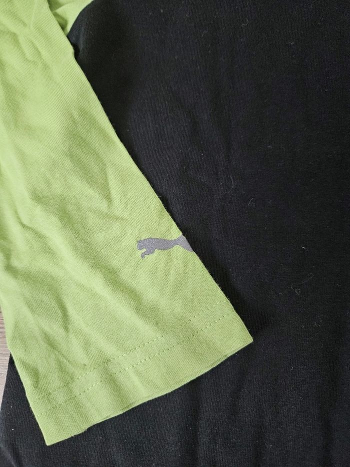 T.shirt manches longues à capuche noir et vert Puma 6 ans - photo numéro 7