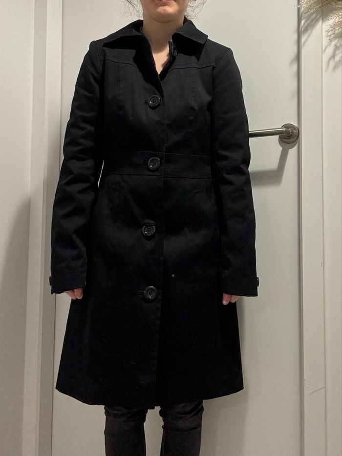 Manteau noir H&M neuf avec étiquette taille 34 - photo numéro 4