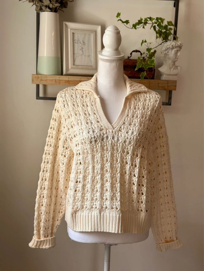 Pull ajouré crème Zara (taille XS/S) Neuf - photo numéro 2