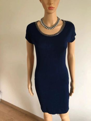 Robe bleue marine et argentée à manches courtes Morgan taille S TBE