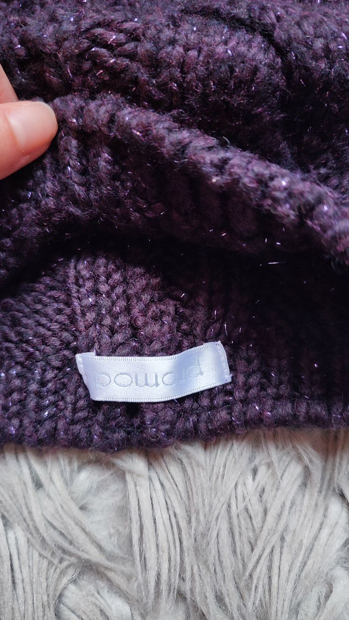 Bonnet prune à paillettes Promod - photo numéro 2