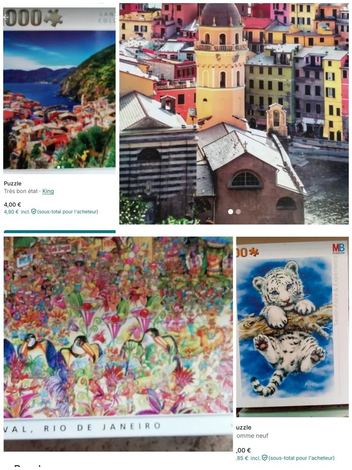 Lot de 4 boîtes de puzzles