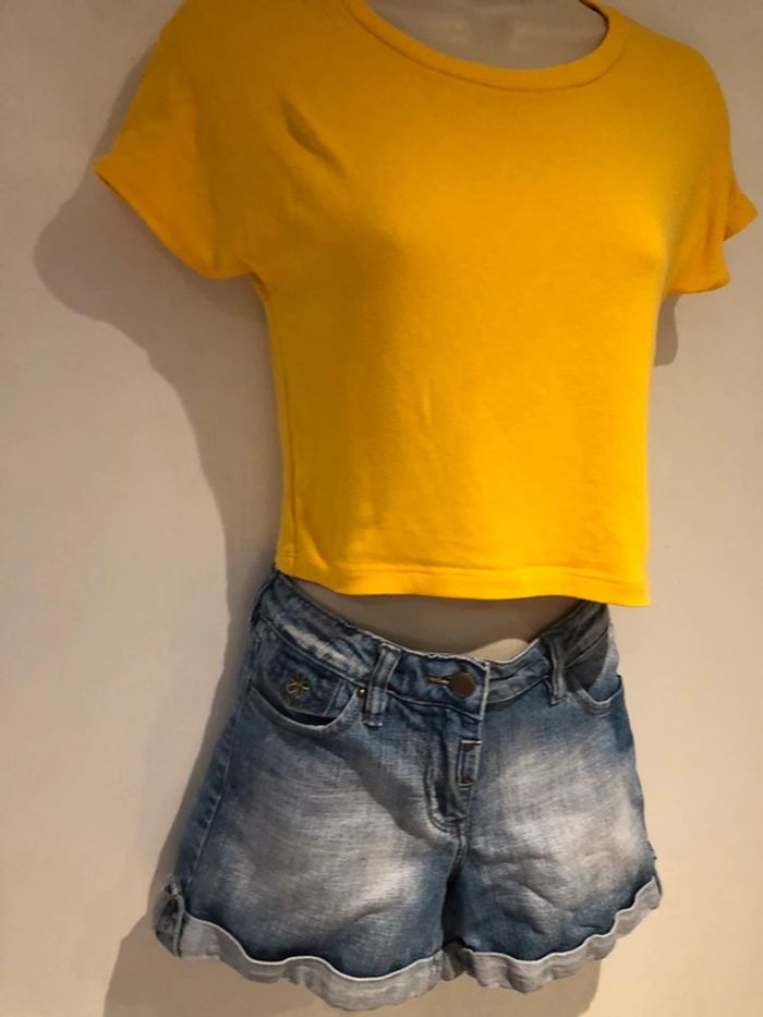 T-shirt court Zara trafaluc jaune taille S - photo numéro 11