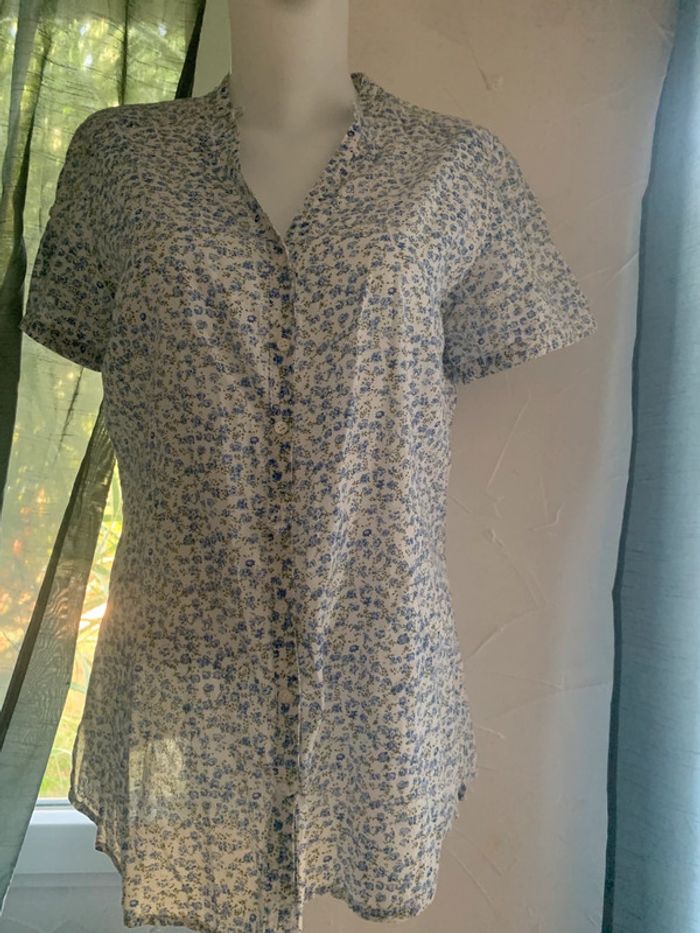 Chemisier fleuri Gemo taille 44 manches courtes