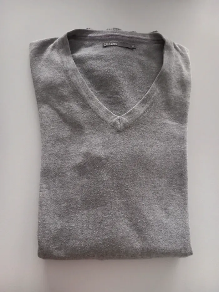 Pull gris col V Jules - photo numéro 6