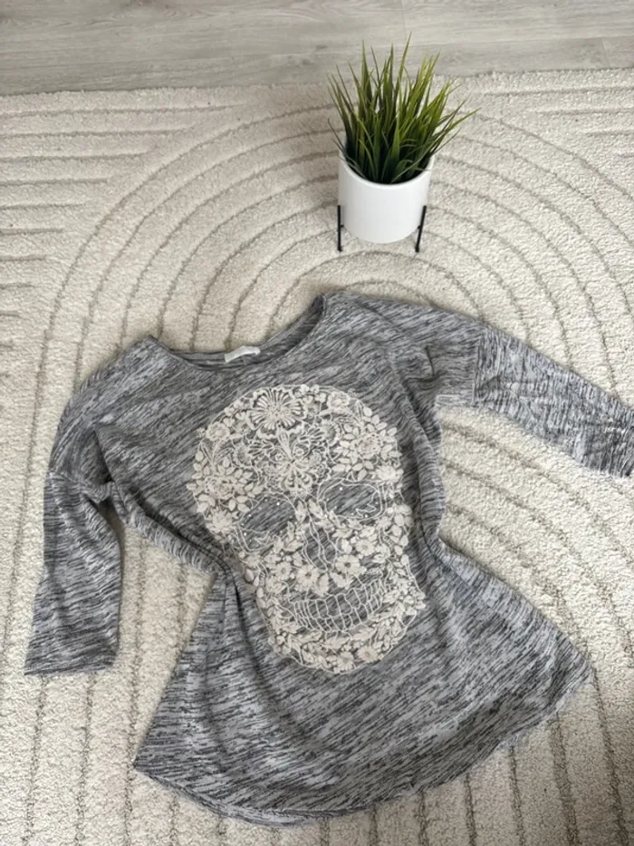 Tee shirt tête de mort Promod 38 - photo numéro 2