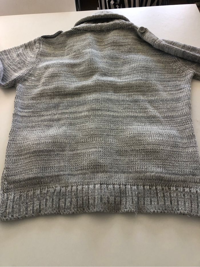 Pull col châle gris 4 poches  BL-k Concept - photo numéro 3