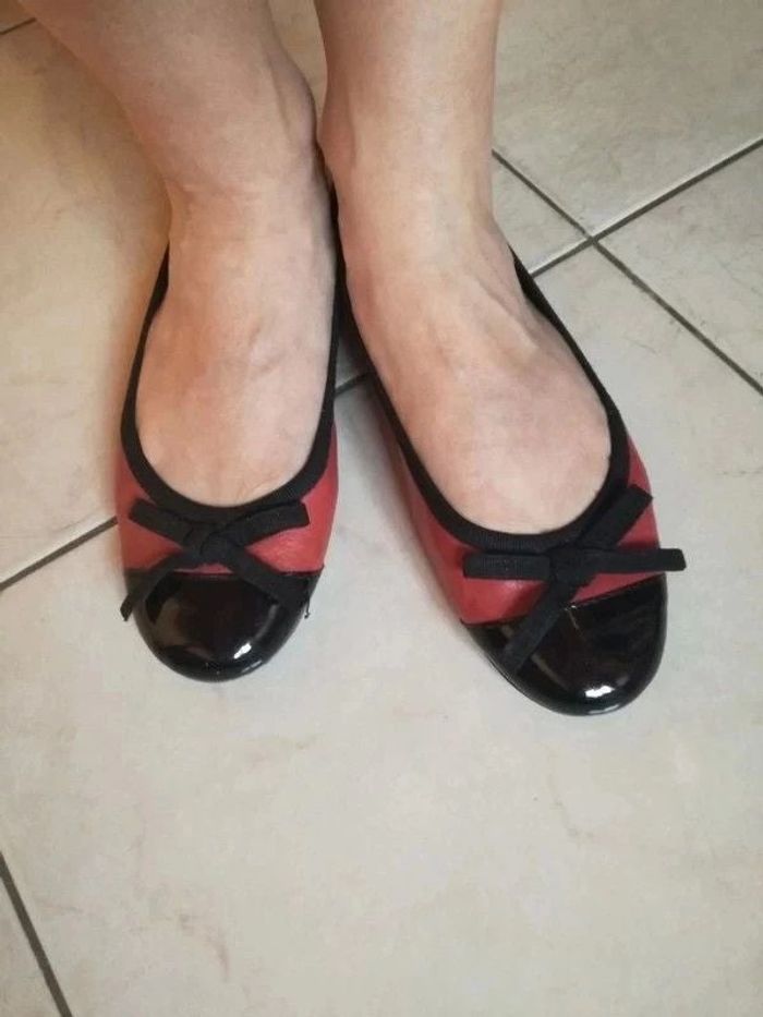 ballerines cuir rouges 37