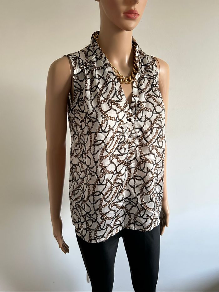 Blouse imprimée sans manches Morgan taille 34 jamais portée - photo numéro 2