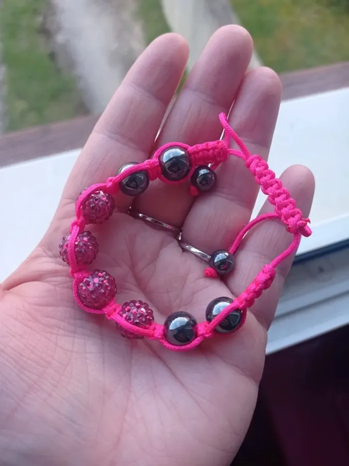 Bracelet Shamballa en Cristal rose - photo numéro 3