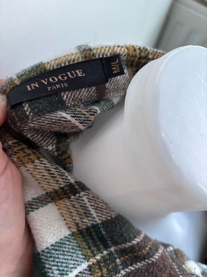Veste sur chemise à carreaux marron vert taille M/L - photo numéro 5