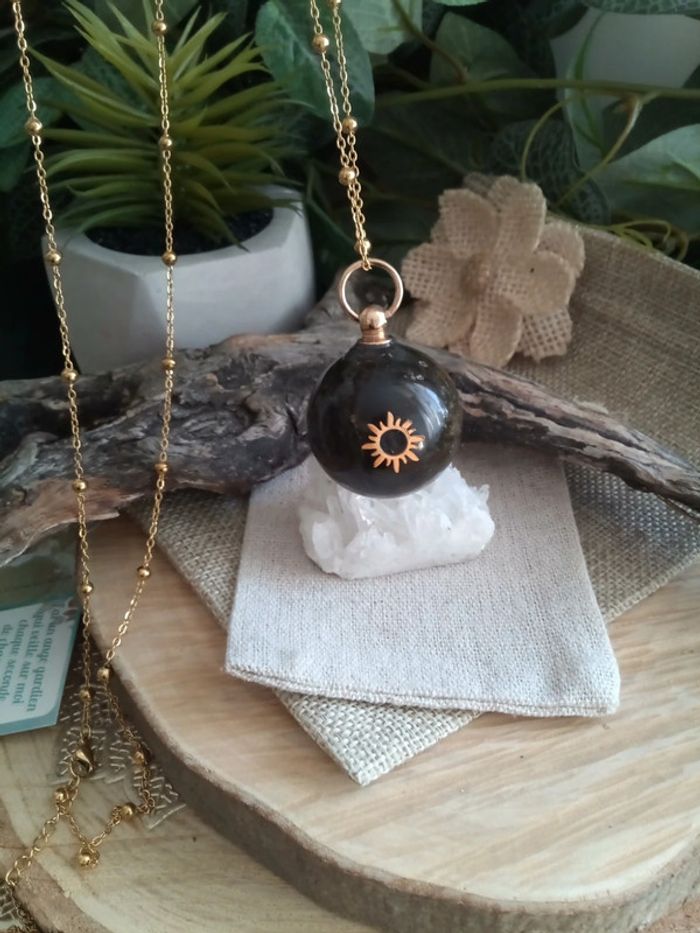 Collier sautoir protection pierre naturelle de labradorite - photo numéro 5