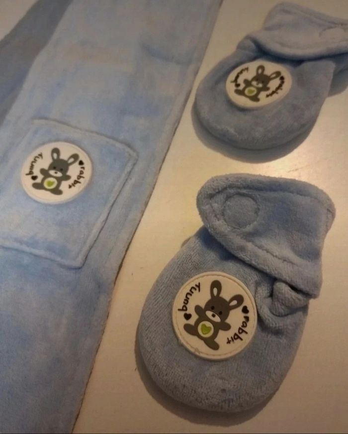 Ensemble écharpe+ moufles 3/6 mois lapin 🐰 - photo numéro 2