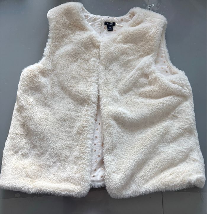Beau Gilet cardigan sans manches T 10 ans fille Kiabi couleur blanc Très bon état - photo numéro 4