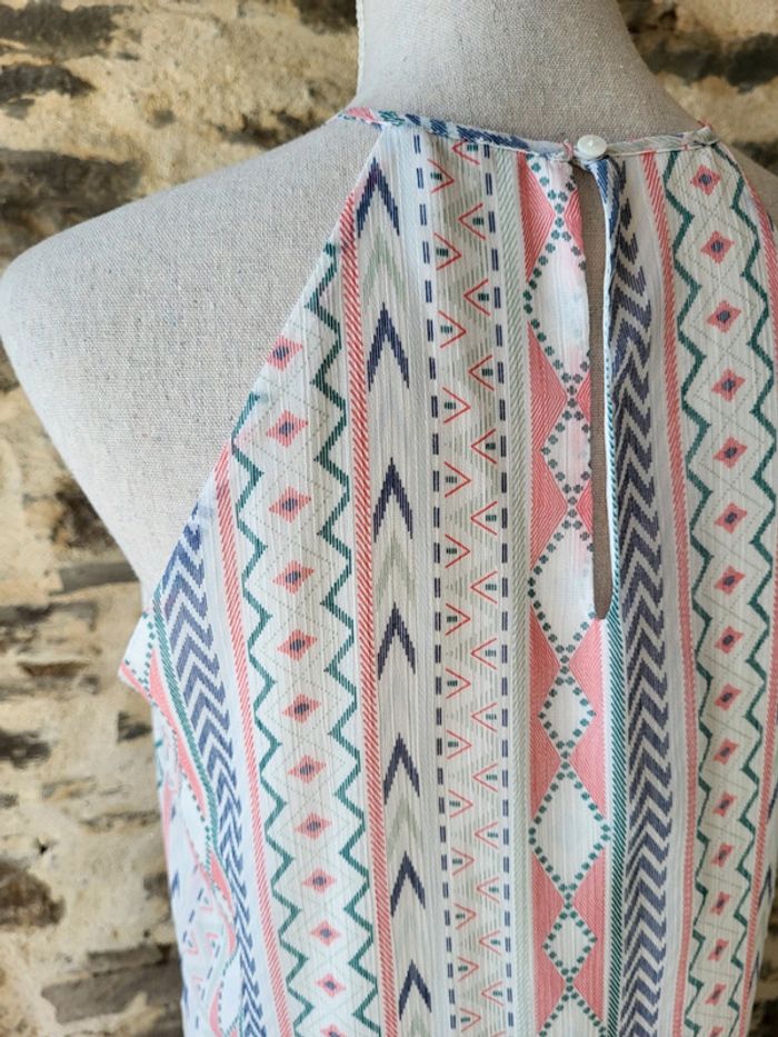 Robe sans manches à motifs rose écru bleu Lpb Taille M ou 38 - photo numéro 9