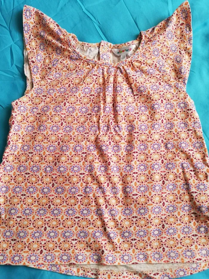 T-shirt sans manches, imprimé, fille