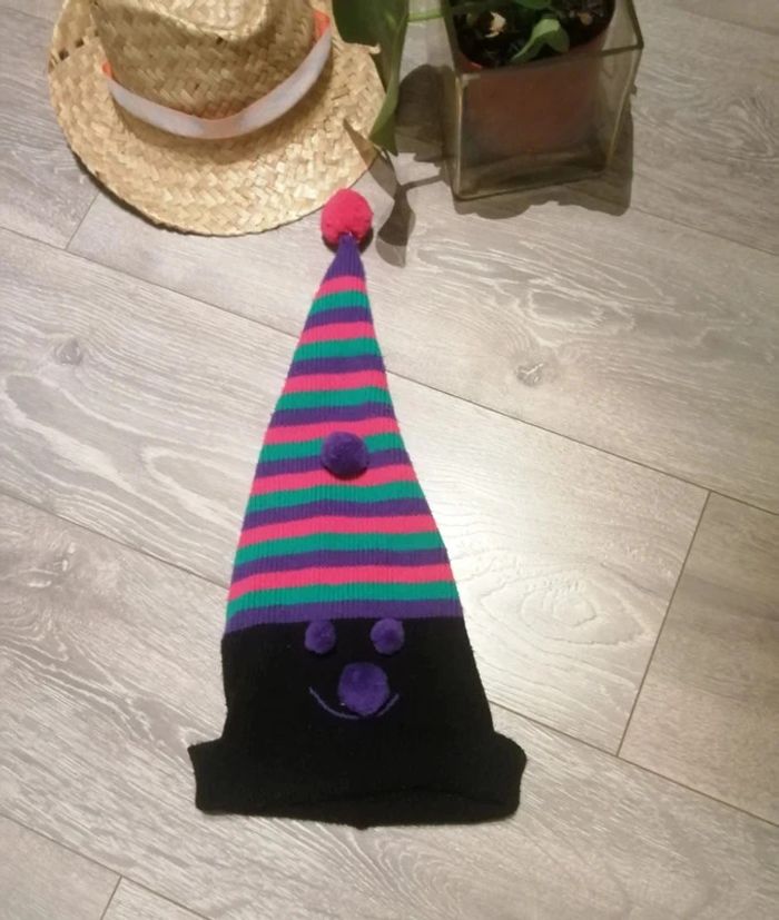 🌸Bonnet mixe long sourire et pompons " Vintage" 🌸