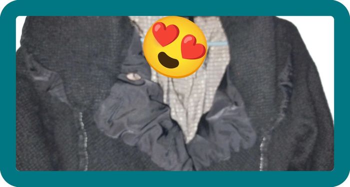 Manteau femme noir, laine et lin, taille 40 - photo numéro 2