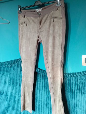 Legging suedine beige foncé
