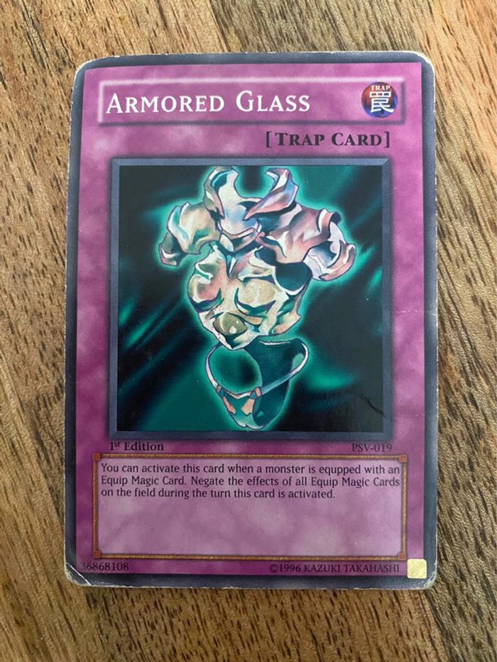 Carte Yu-Gi-Oh! Armored Glass PSV-019 1st édition 1996