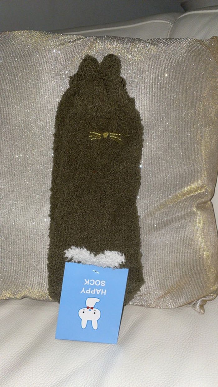 Paire de chaussettes kaki en forme de lapin 🐰 36-40 Neuves Happy Sock