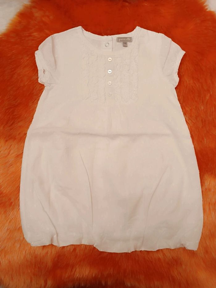 Robe blanche à manches courtes T. 12 mois Grain de blé - photo numéro 2