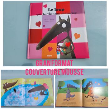Livre grand format couverture mousse 🩷 Le Loup qui cherchait une amoureuse 🧡