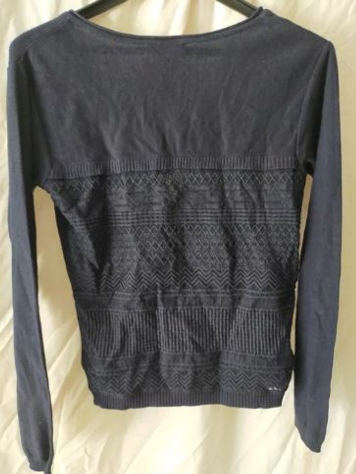 "Pull" col V, super fin, bleu marine/noir, T38 M ·Bon état·Promod - photo numéro 4