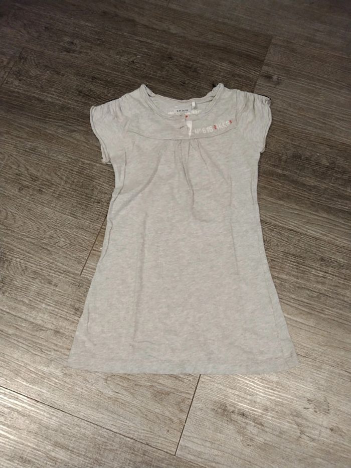 robe manches courtes grise ikks fille 4 ans