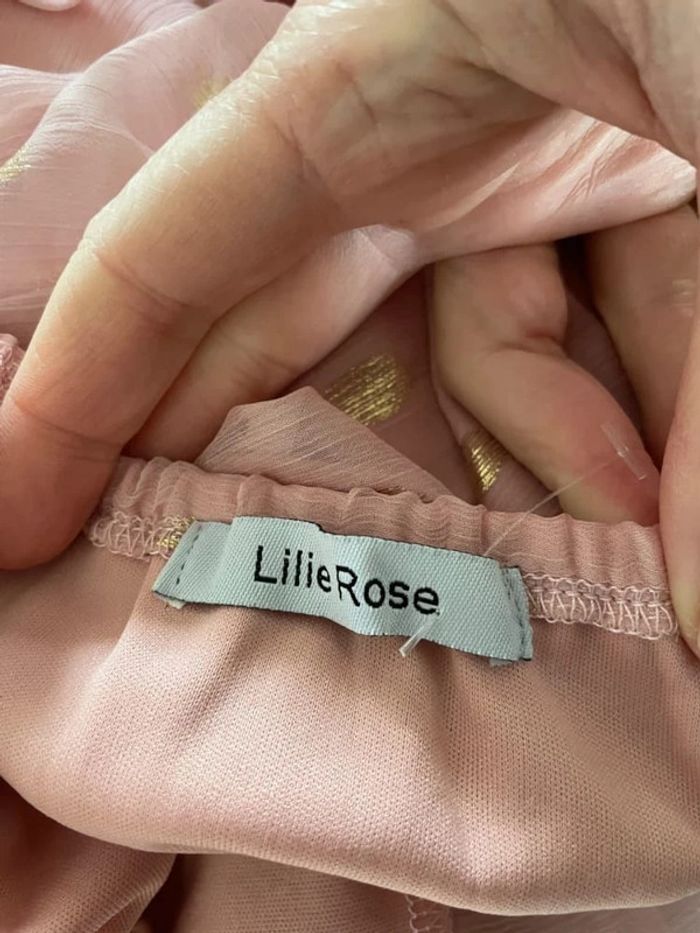 Magnifique débardeur rose et doré dos croisé - photo numéro 7
