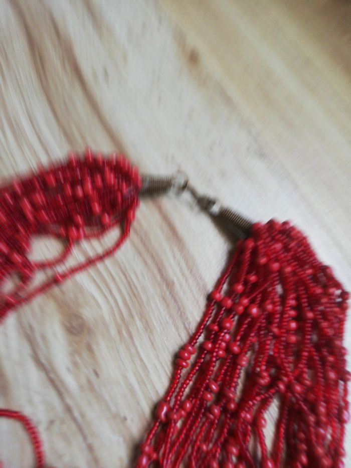 Collier perle rouge - photo numéro 3